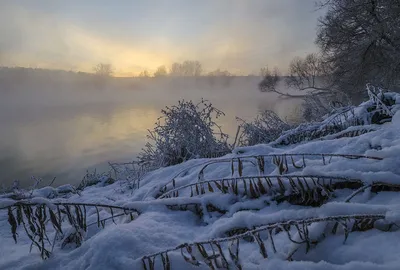 Зимний пейзаж закат (54 фото) - 54 фото
