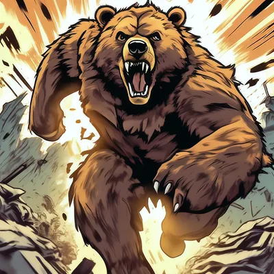 Злой медведь бежит по полю боя, …» — создано в Шедевруме
