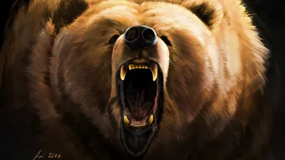 Большой злой медведь напал на деревню | Премиум Фото