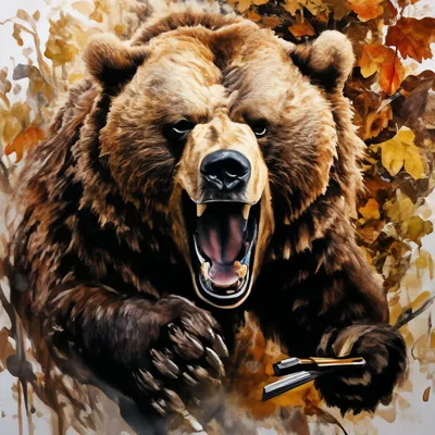 Арт акварель злой медведь с …» — создано в Шедевруме