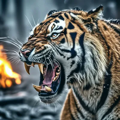 Фото для профиля. злой тигр с …» — создано в Шедевруме
