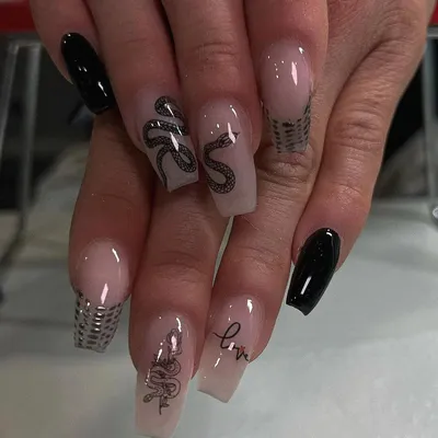 LAK_NAILS Наклейки для ногтей пленки для маникюра принт змеи