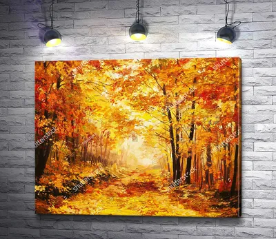 Фон рабочего стола где видно золотая осень в лесу, красивый осенний пейзаж  скачать