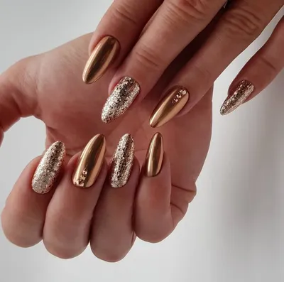 💣🔥Autumn Nail Design/Mirror Nail Powder/Golden Manicure - YouTube