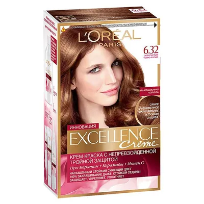 Excellence 6.32 Золотистый темно-русый - краска для волос от Loreal.  Отзывы, применение, купить.