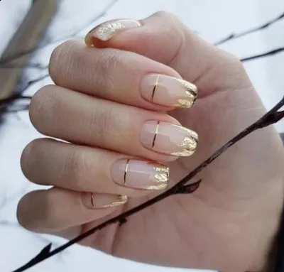 Маникюр | Золотистые ногти, Дизайн ногтей для маникюра, Гвоздь