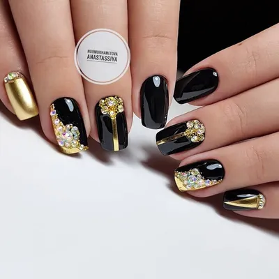 Новогодний золотой маникюр 2024 | Дизайн ногтей с золотом | Christmas  golden manicure ✨ - YouTube