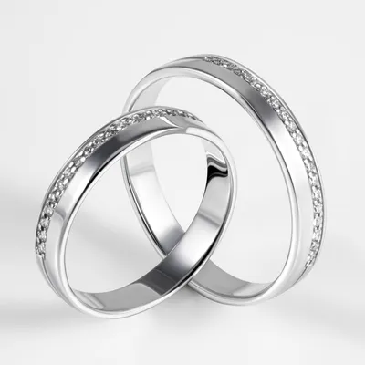 Обручальное кольцо из белого золота без камней АРТ 110063