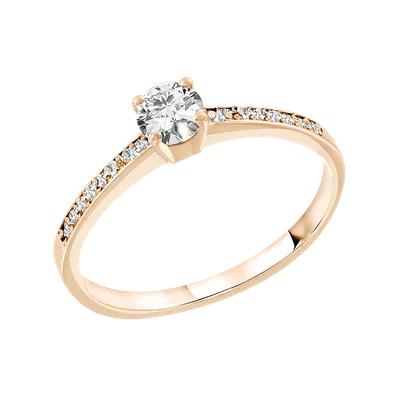 Обручальное кольцо из красного золота с бриллиантом 000-324083 | Купить в  рассрочку | Интернет-магазин НАШЕ ЗОЛОТО