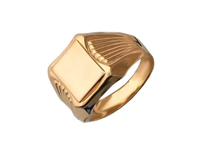 Мужское золотое кольцо с квадратной площадкой, красное золото, 585 пробы