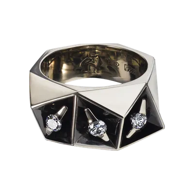 Мужская золотая печатка – купить в Москве: цены широкий мужской перстень с  бриллиантом и другими камнями