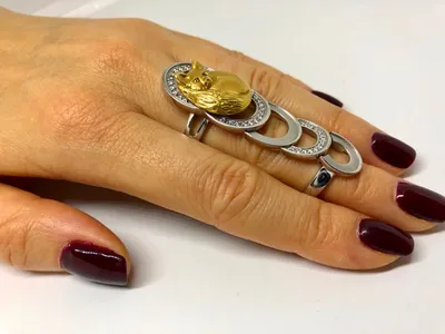 Золотое кольцо на ногу из красного золота с бриллиантами на заказ (Вес: 2  гр.) | Купить в Москве - Nota-Gold