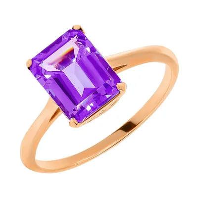 Золотое кольцо с аметистом, бриллиантами 01К6110164-1 купить по цене от  123940 руб. в интернет-магазине The Jeweller