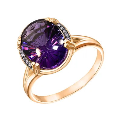 Золотое кольцо с аметистами 000-380041 | Купить в интернет-магазине «Наше  золото»