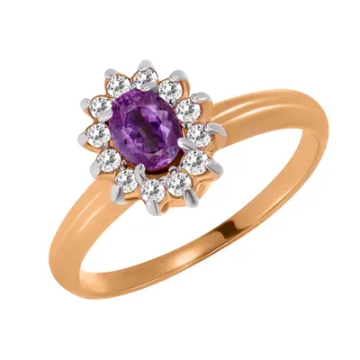 Очаровательное золотое кольцо с аметистом 6.49ct – купить по цене 248 500 ₽  с доставкой в интернет-магазине Mister Diamond