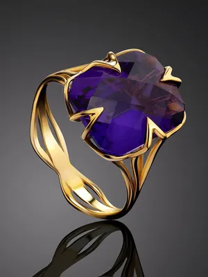 Золотое кольцо с аметистом 01К3113969-5 купить по цене от 21850 руб. в  интернет-магазине The Jeweller