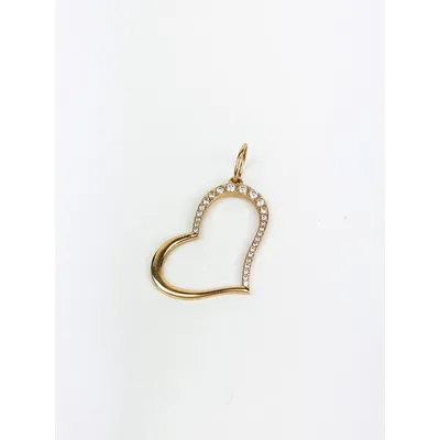 Золотой кулон «Сердце» с натуральным вишнёвым янтарём в интернет-магазине  янтаря