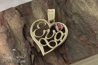 Купить золотой кулон-сердце буква е в комбинированном цвете с фианитами  000106007 ✴️в Zlato.ua