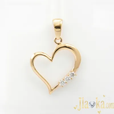 Золотой кулон «Сердце и фигурный конек» | GM Jewel