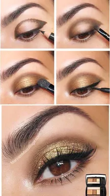 Золотой макияж: тонкости нанесения косметики для разного цвета глаз
