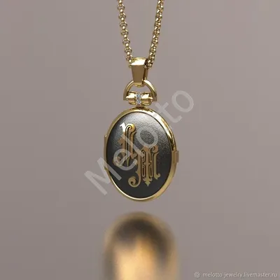 Золотой медальон из двух видов золота с фотографией, ангелом и бриллиантом  (Вес: 10 гр.) | Купить в Москве - Nota-Gold