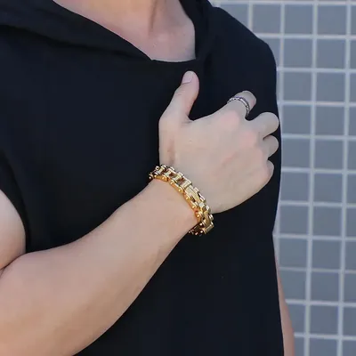 Мужские браслеты 13 мм, модный браслет для лучших друзей, мужские ювелирные  изделия с магнитной застежкой, золотые мужские браслеты из нержавеющей  стали | AliExpress