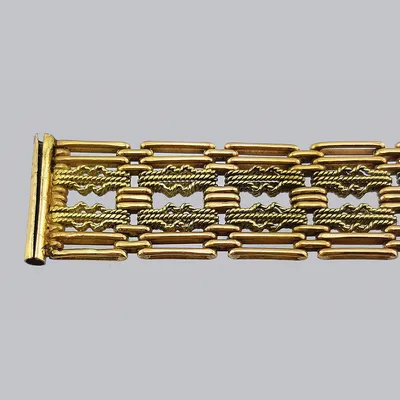 Мужской браслет из белого золота с муассанитами M-11375. Цена: 87386 руб.