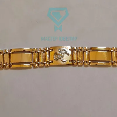 Эксклюзивный именной мужской браслет на заказ из золота с эмалью и  инициалами (Вес: 240 гр.) | Купить в Москве - Nota-Gold