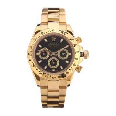 Купить часы Rolex Daytona золотые, черный циферблат
