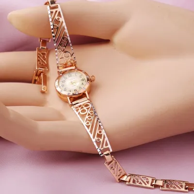 Купить Женские часы с бриллиантами, золотые часы, женские наручные часы,  элитный бренд, женские часы-браслет со стразами, женские кварцевые часы |  Joom
