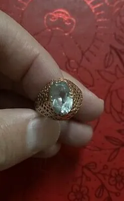 Золотое кольцо с бирюзой и кристаллами - Monte Cristo