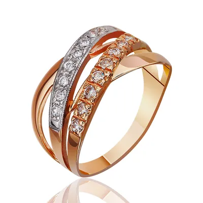 Купить Золотое кольцо 585 проба. Женское кольцо с красного и белого золота,  без вставок, 2,63 грамма, 390181! Лучшая цена в лучшем Интернет-магазине  Украины!
