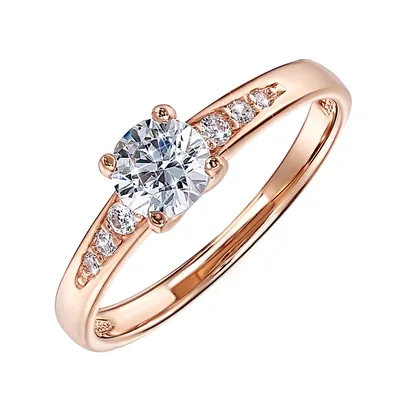 Золотые кольца с Фианитами: купить кольцо из золота 585-й пробы с камнем  Фианит в гипермаркете Злато