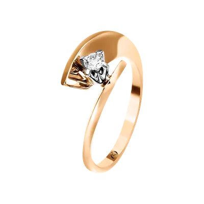 Золотое кольцо с бриллиантами 0,13 карат