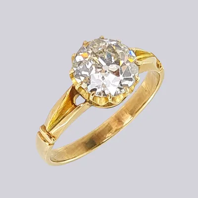 Золотое кольцо с бриллиантом (арт. 105008) цена - 13183.42 грн, фото -  купить в интернет-магазине Золотая Королева