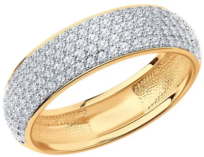 Кольцо с бриллиантами(0,04 ct.) из жёлтого золота 750 пробы Купить в Москве