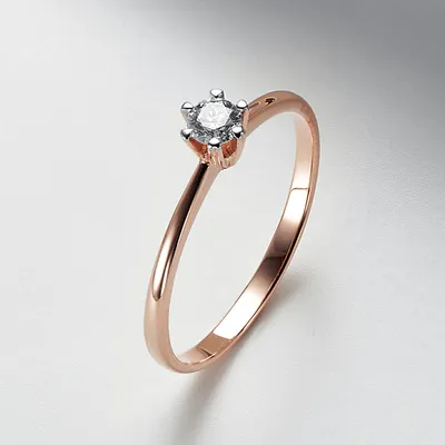 Золотое кольцо с бриллиантом | Goldsmith.store Помолвочные кольца