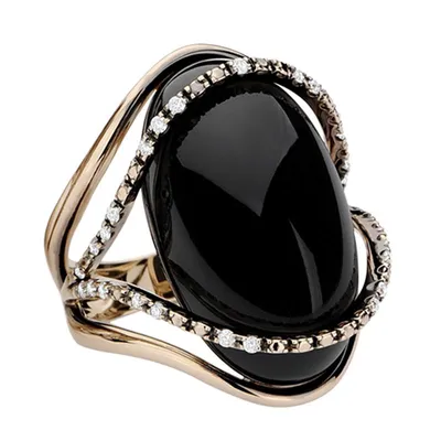 Мужское кольцо бушерон с черными бриллиантами - Best gold service