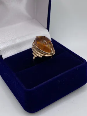 Золотое кольцо с янтарем 583 СССР |