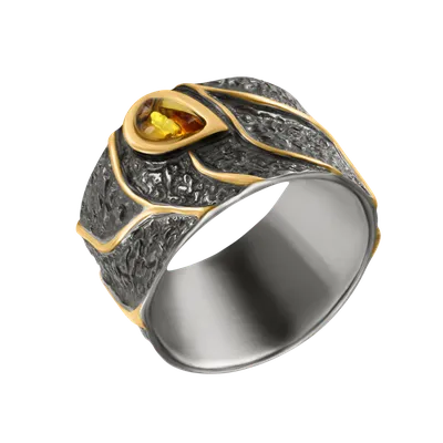 Серебряное кольцо с янтарем 000-351786 | Купить в рассрочку |  Интернет-магазин НАШЕ ЗОЛОТО