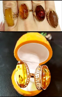 Советское золотое кольцо 583 пробы с янтарем