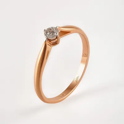 Золотое кольцо с камнем , кольцо из красного золота с одним камнем, кольцо  на помолвку, кольцо предложение, карат, ювелирные изделия кольца
