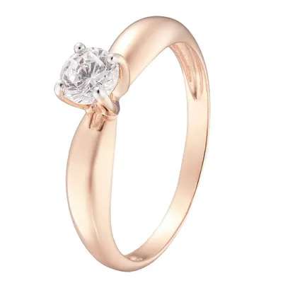 Женское золотое кольцо с бриллиантом в белом золоте - Best Gold Service
