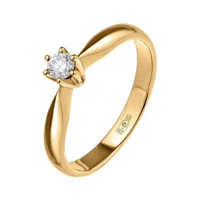 Купить Золотое кольцо для помолвки с одним камнем с красного и белого золота.  330193! Лучшая цена в лучшем Интернет-магазине Украины!