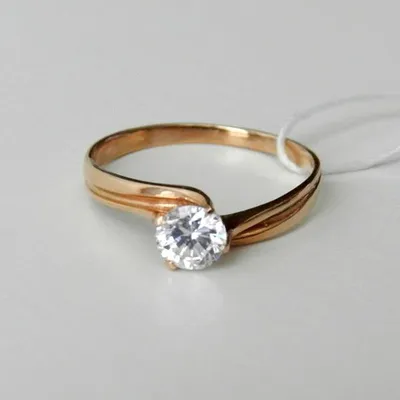 Askida.ua: Обручальное кольцо серебро с золотой накладкой и одним камнем |  в Киеве, Одессе