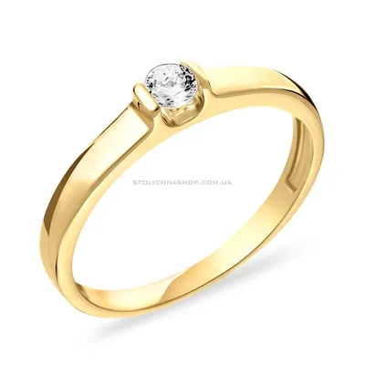 Помолвочное кольцо из желтого золота с одним бриллиантом 931248Б во Дворце  Санкт-Петербург