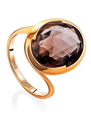 Кольца :: Кольца из золота :: Кольца из золота Дымчатый кварц ::  Потрясающее золотое кольцо с раухтопазом