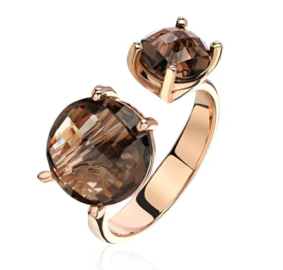Золотое кольцо с раухтопазом 01К313834-2 купить по цене от 49980 руб. в  интернет-магазине The Jeweller