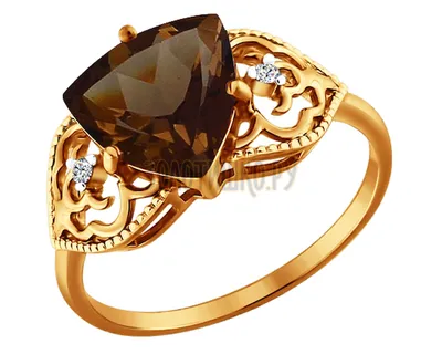 Кольцо с раухтопазом и бриллиантами - Velvetin Jewellery