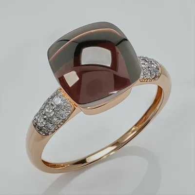 Серебряное кольцо с золотом и раухтопазом купить в Германии по выгодной  цене!